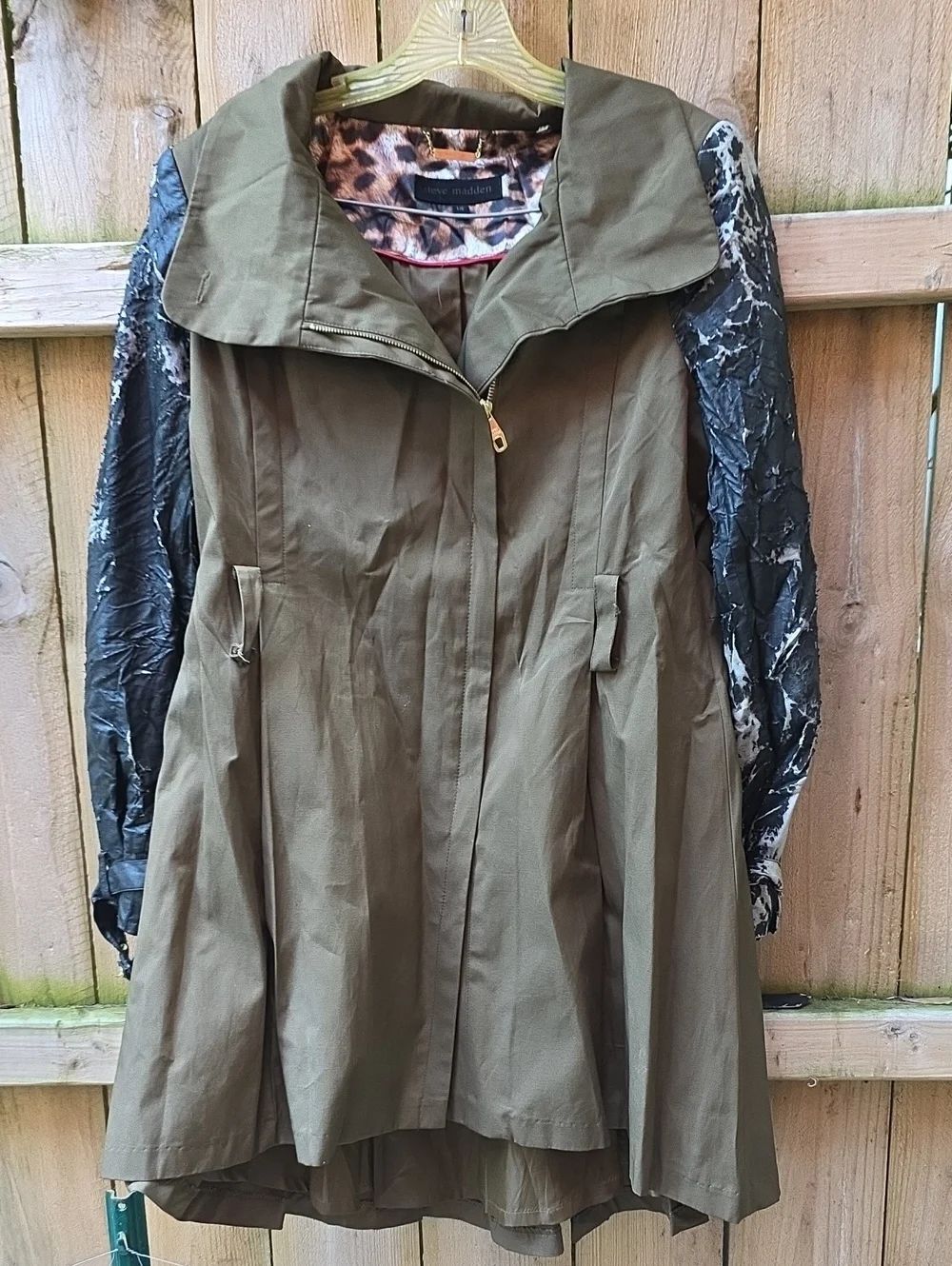 Steve Madden Olive Green Trench Coat RUINED